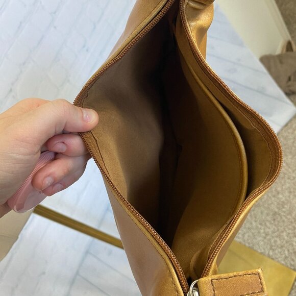 Vintage 90s Croft & Barrow Tan Brown Faux Leather Shoulder Bag Purse - Picture 4 of 12